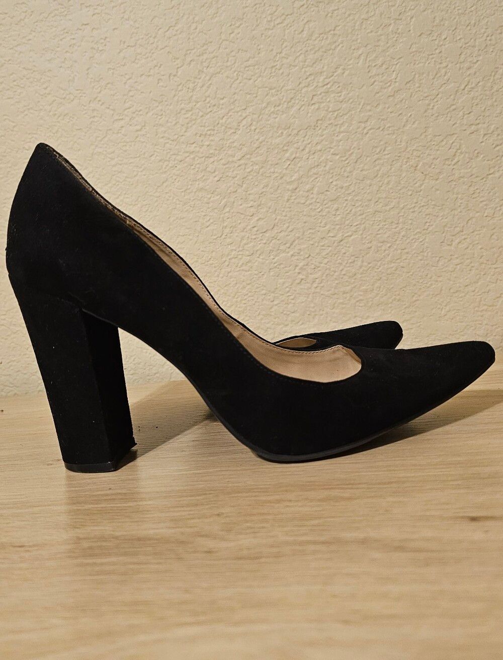 Classic Black Suede Pointed-Toe High Heels - Women
